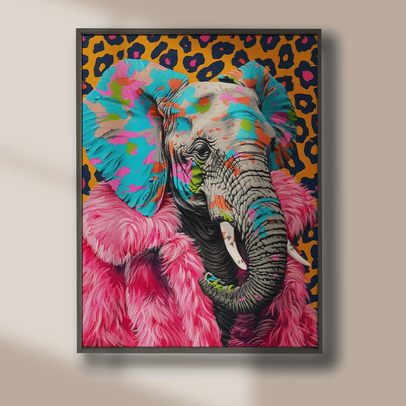 Anthropomorphic Animal Fashion Art DIGITAL Print Set of 6 ~ Frog, Toad, Highland Cow, Hedgehog, Bat, Elephant ~ product image (6)