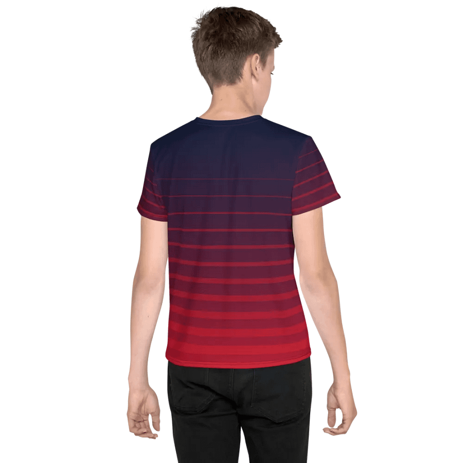 Navy to Red Gradient Striped Tee product image (2)