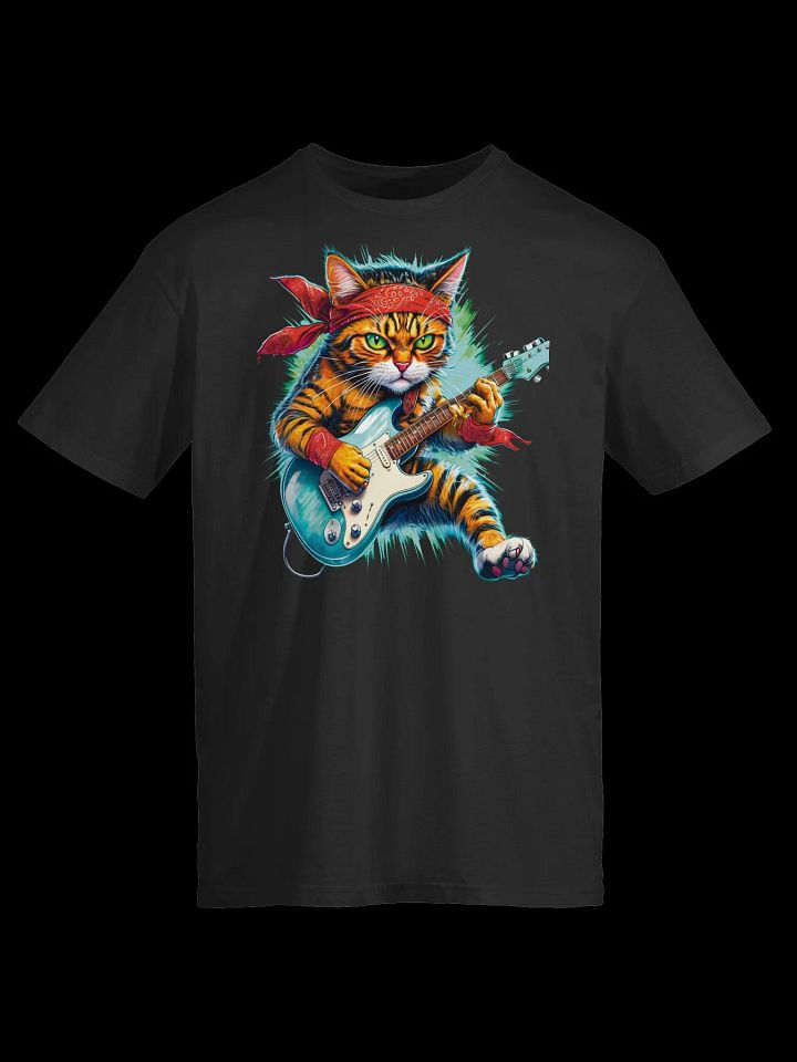 Music Lover-Rockin' Cat-Cool Cat Playing Guitar T-Shirt product image (2)