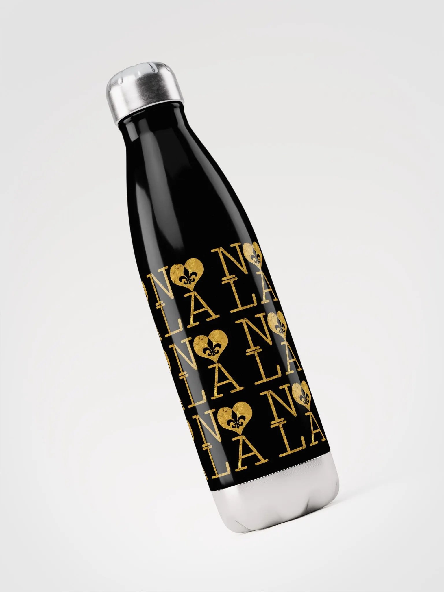 I LOVE NOLA **BIGSHOT BOTTLE LEGACY PRINT** (BLACK & GOLD EDITION STAINLESS STEEL) product image (3)