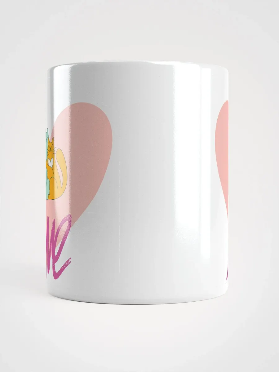 White Glossy Mug Lovely Cats product image (5)