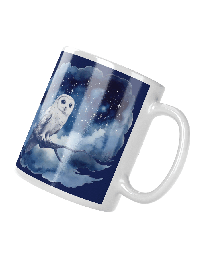 Starry Night Owl White Ceramic Mug product image (1)