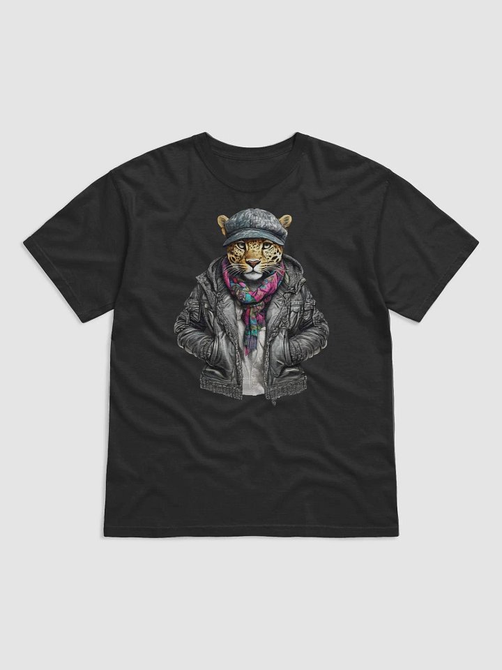 leopard wearing a jackets hat and a scarf product image (1)