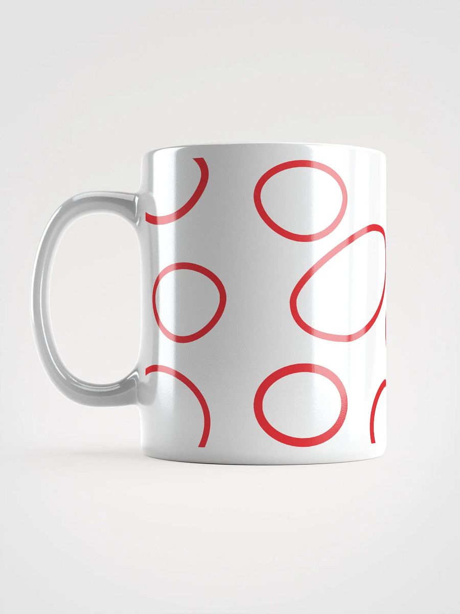 Vivid Circles White Mug with red circles pattern product image (17)