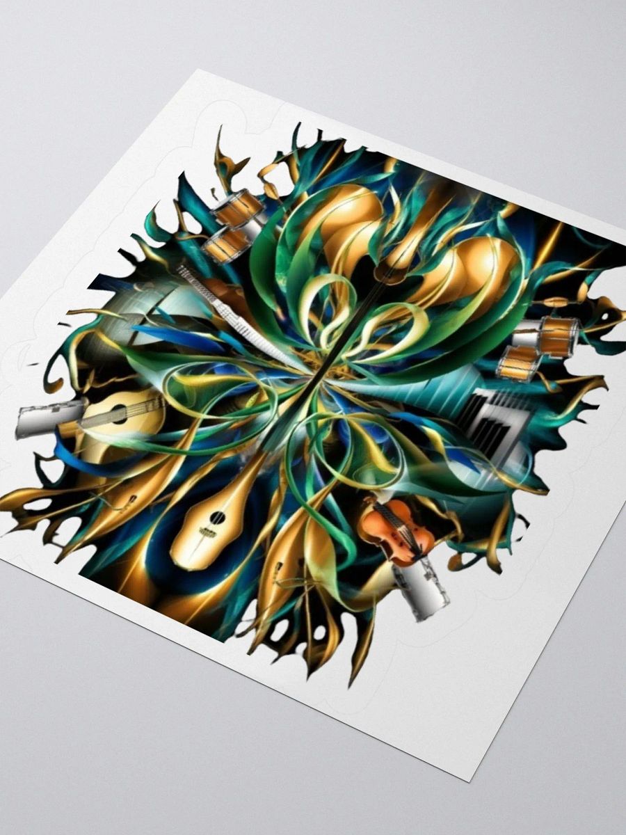 Exclusive Abstract Music Sticker | Guitar, Violin & Drums Design | Premium Kiss Cut Vinyl product image (3)