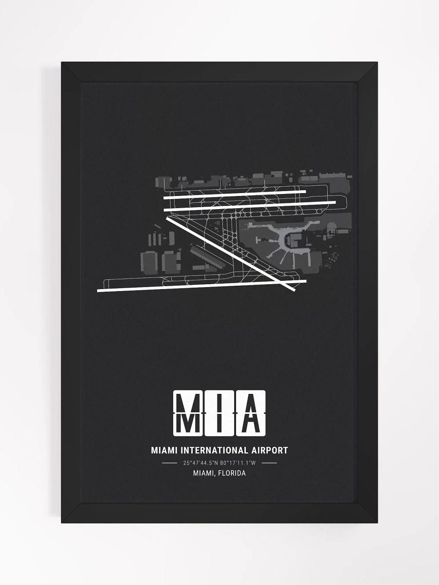Framed Airport MIA Premium Map On Matt Paper product image (1)