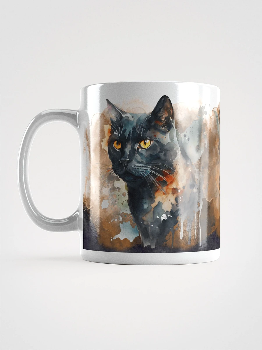 Staring Black Cat Watercolor Style Mug product image (7)