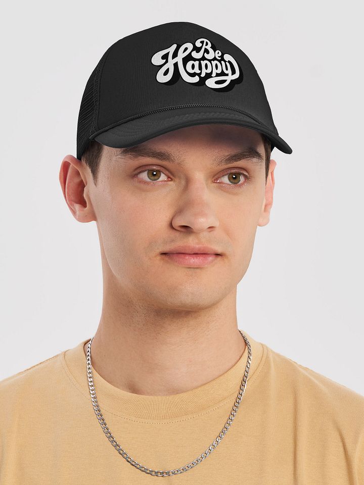 "Be Happy" Foam Trucker Hat product image (2)