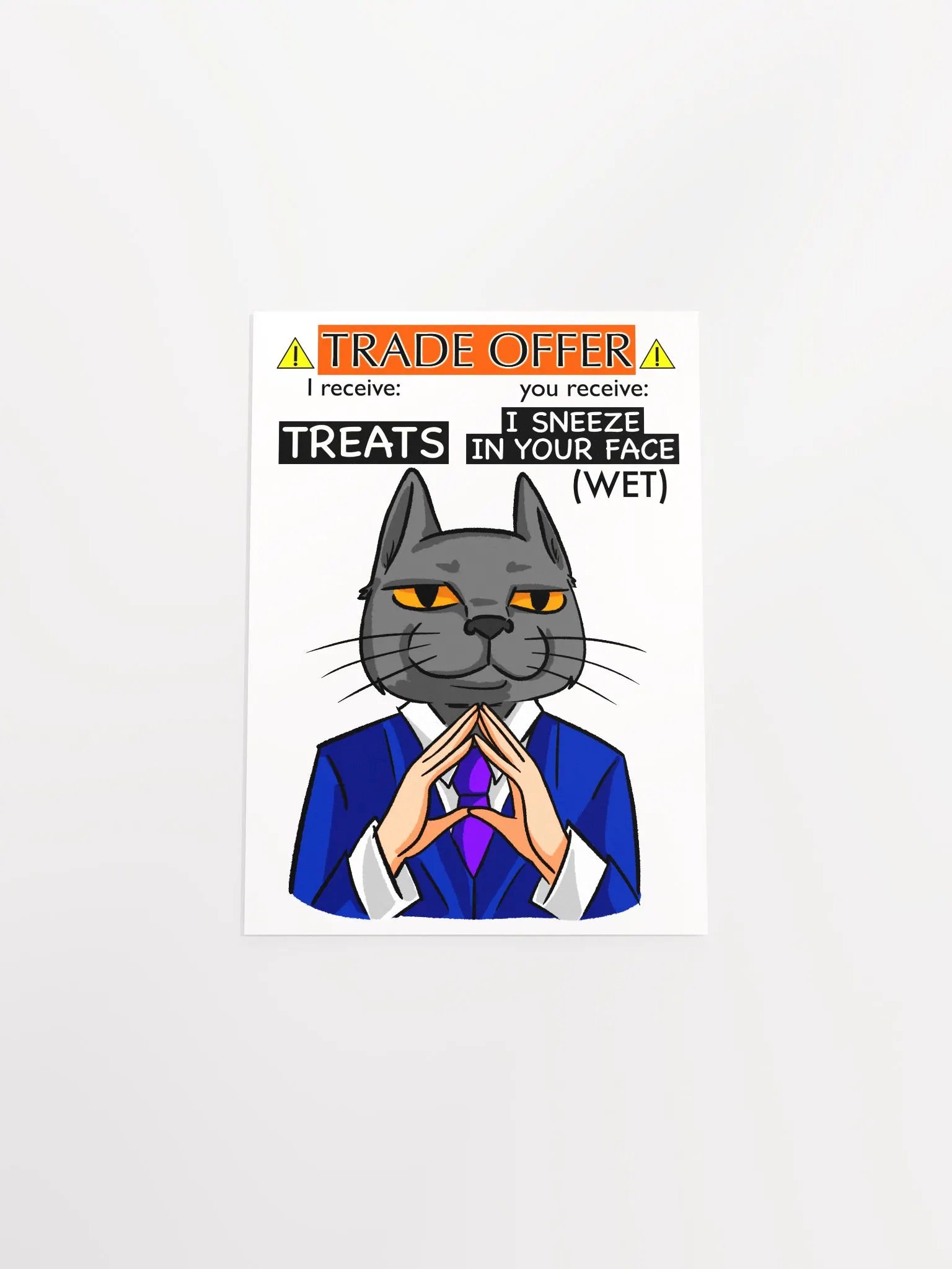 Trade Offer Human-Cat Matte Paper Poster product image (4)