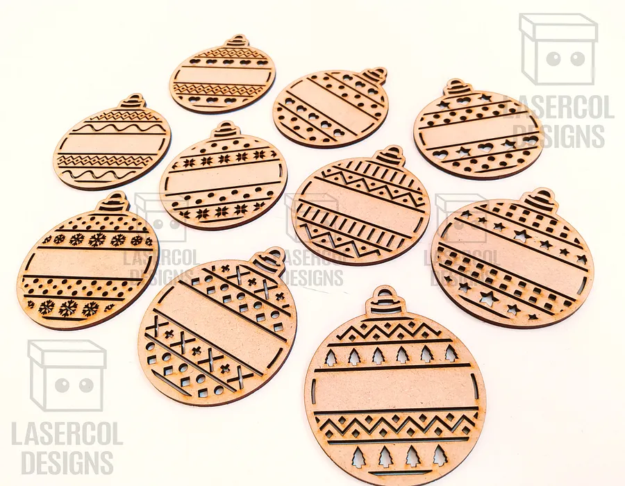 Christmas Ornaments (Ready to Personalize) - Laser Cut Files product image (7)