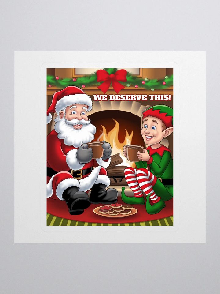 We Deserve This! Santa Claus and An Elf Taking a Break product image (1)