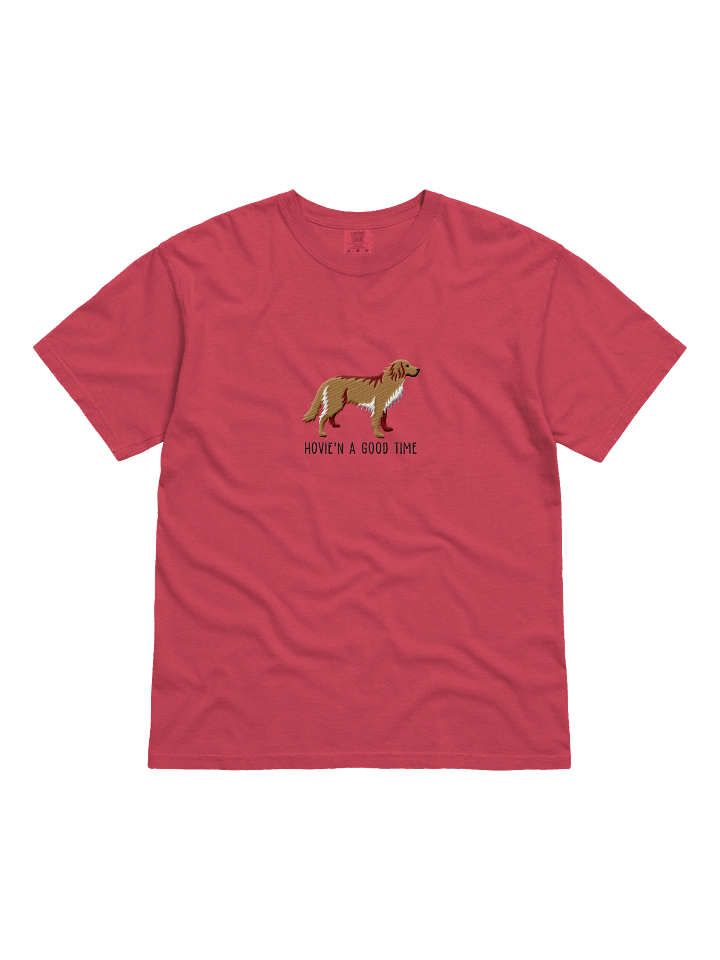 Hovie'n a Good Time T-Shirt(Embroidered) of a Hovawart(Blonde) product image (3)