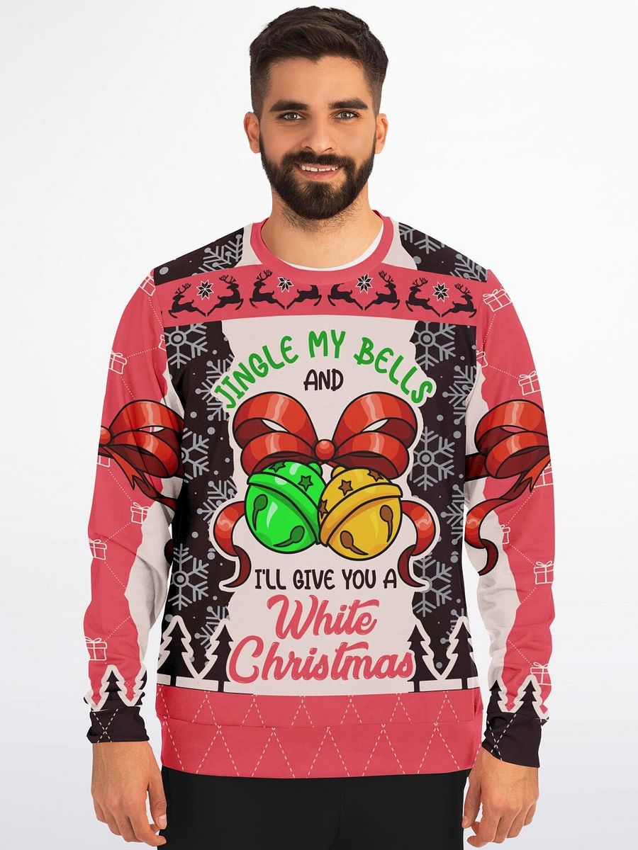 “Jingle My Bells” Funny Holiday Sweatshirt | Naughty White Christmas Holiday Jumper | Adult Humor Party Outfit product image (3)
