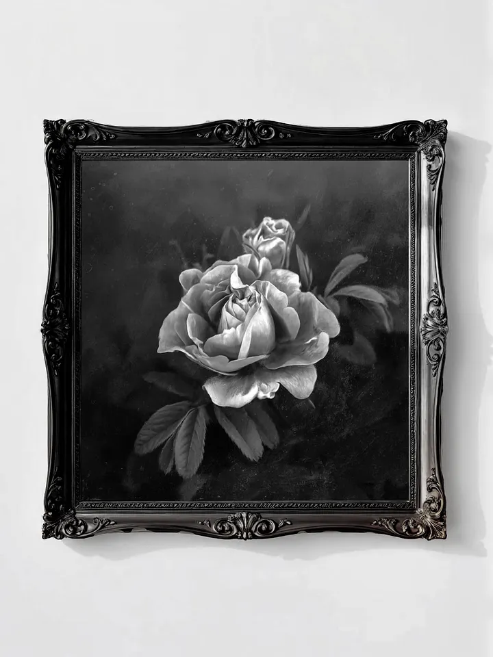 Victorian Rose, Vintage Black & White Square (Printable) product image (1)