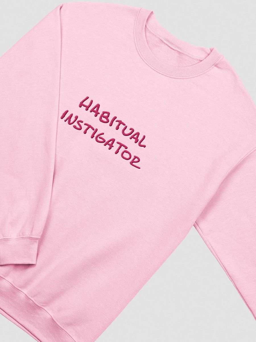 HABITUAL INSTIGATOR (lg. design, pink thread) embroidered crewneck product image (8)