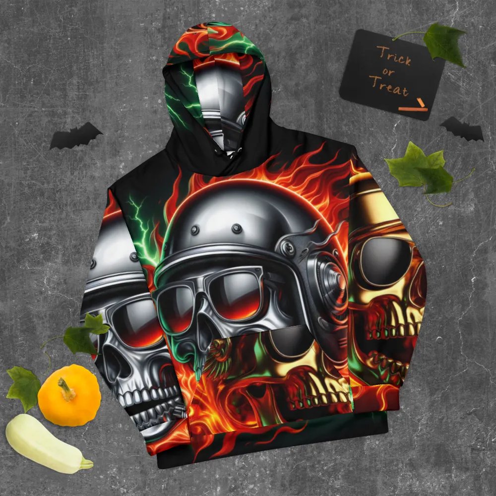 Flaming Skull - Unisex Skull Hoodie #50 product image (9)
