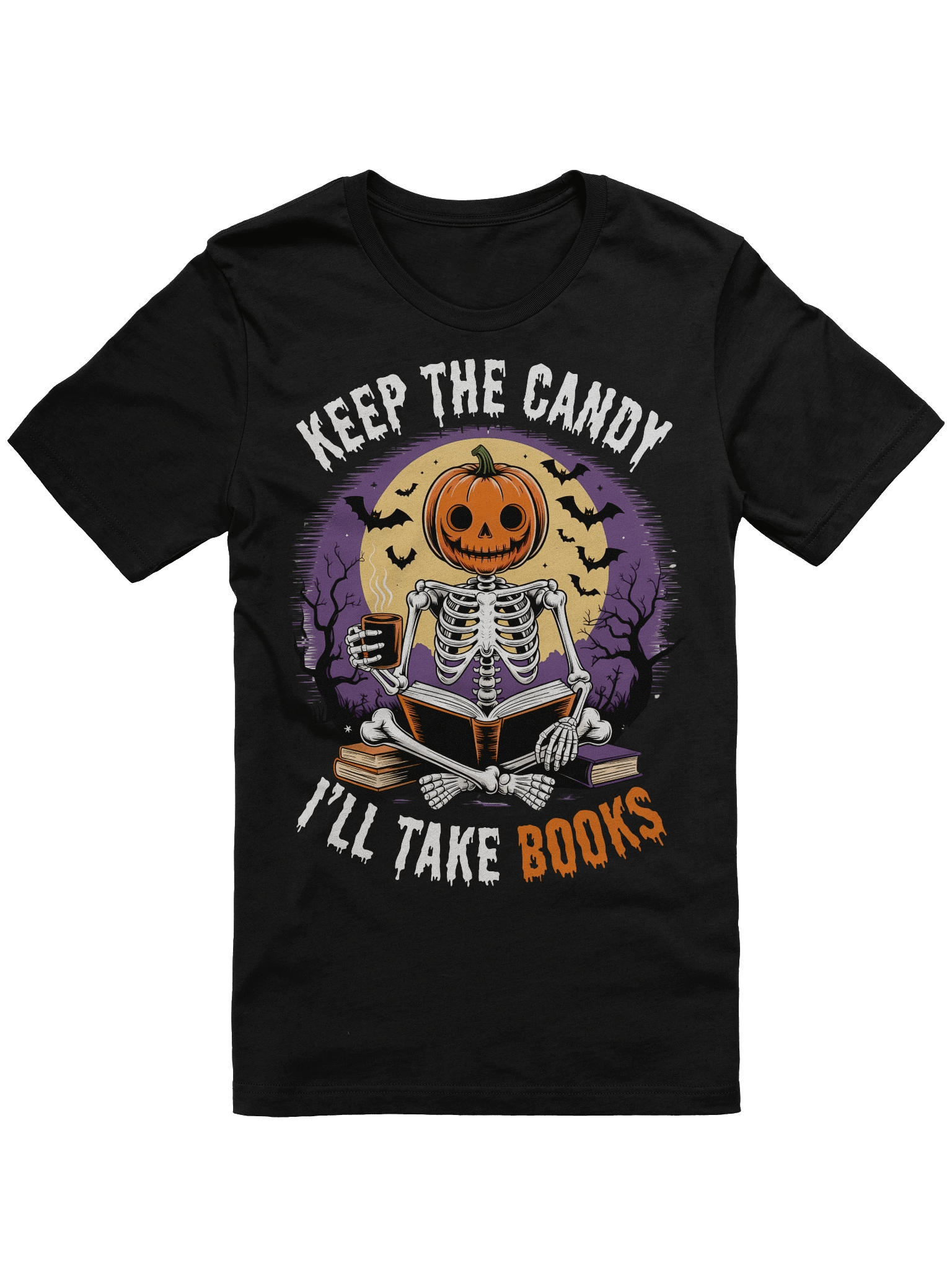 Spooky Book Lovers "I'll Take Books" Halloween T-Shirt product image (1)