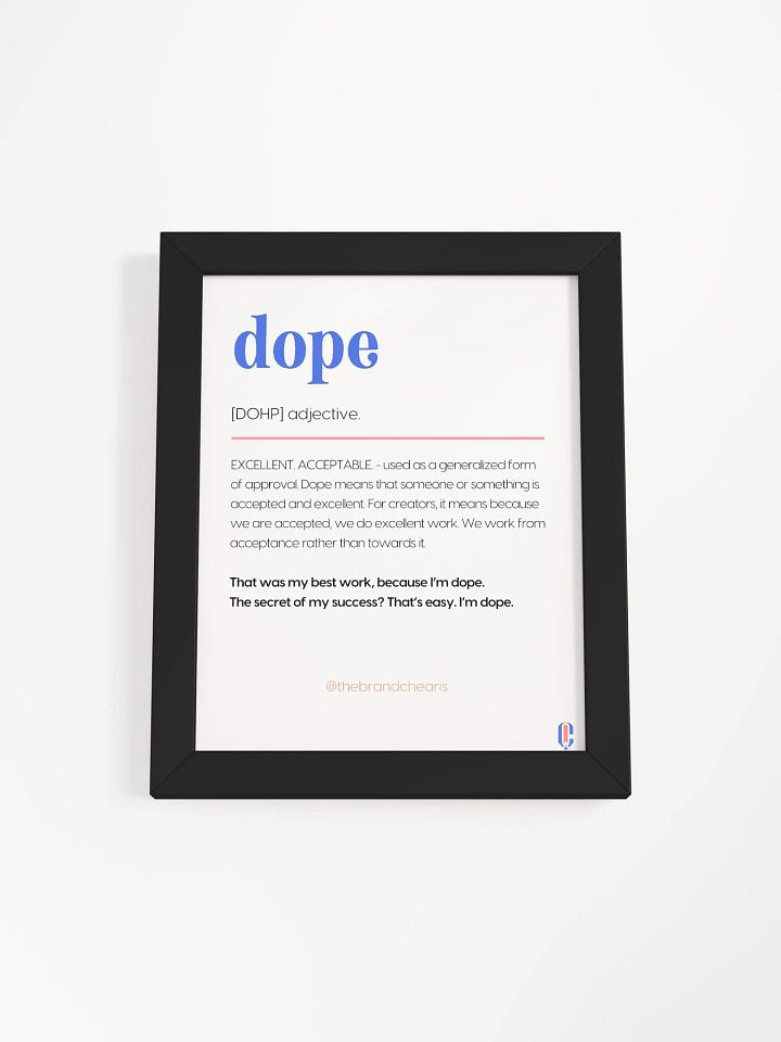 Vibrant Ayous Wood Framed DOPE Poster product image (12)