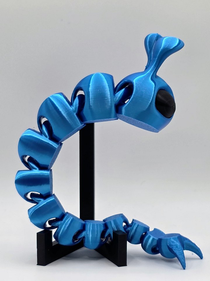 🛸 Articulated Alien Slug 3D Printed Toy product image (2)