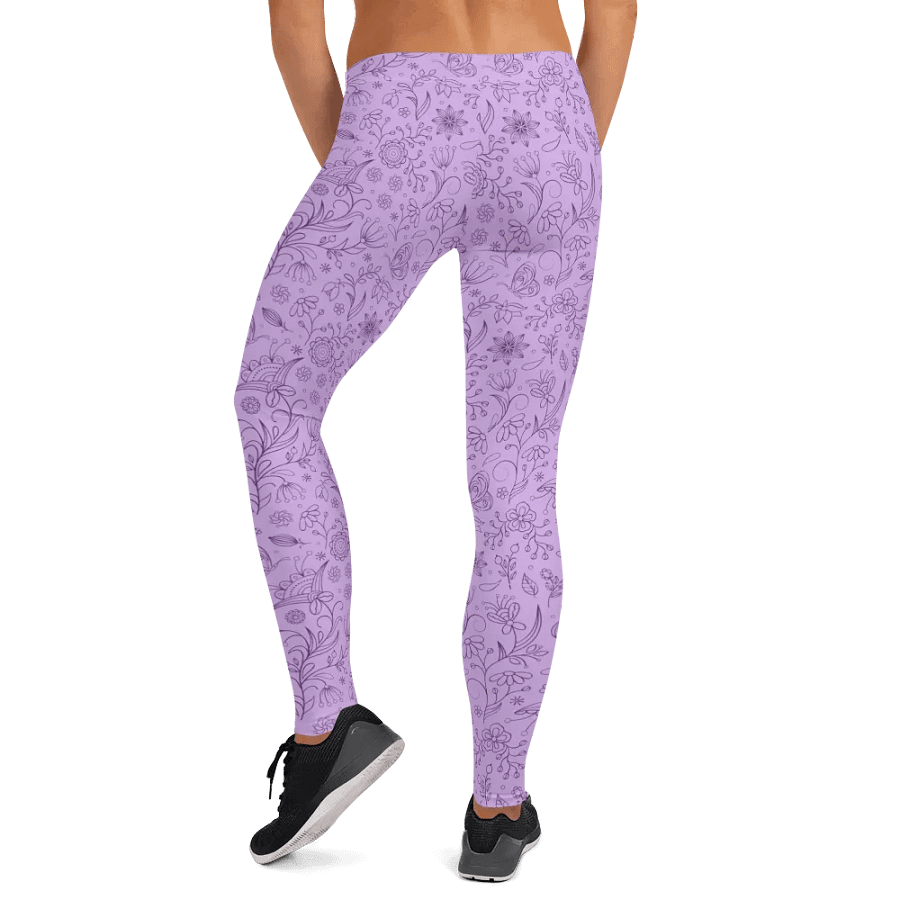 Light Purple Lilac Floral Women's Leggings product image (4)