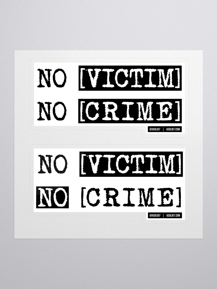 No Victim No Crime Stylized Stacked Stickers product image (1)
