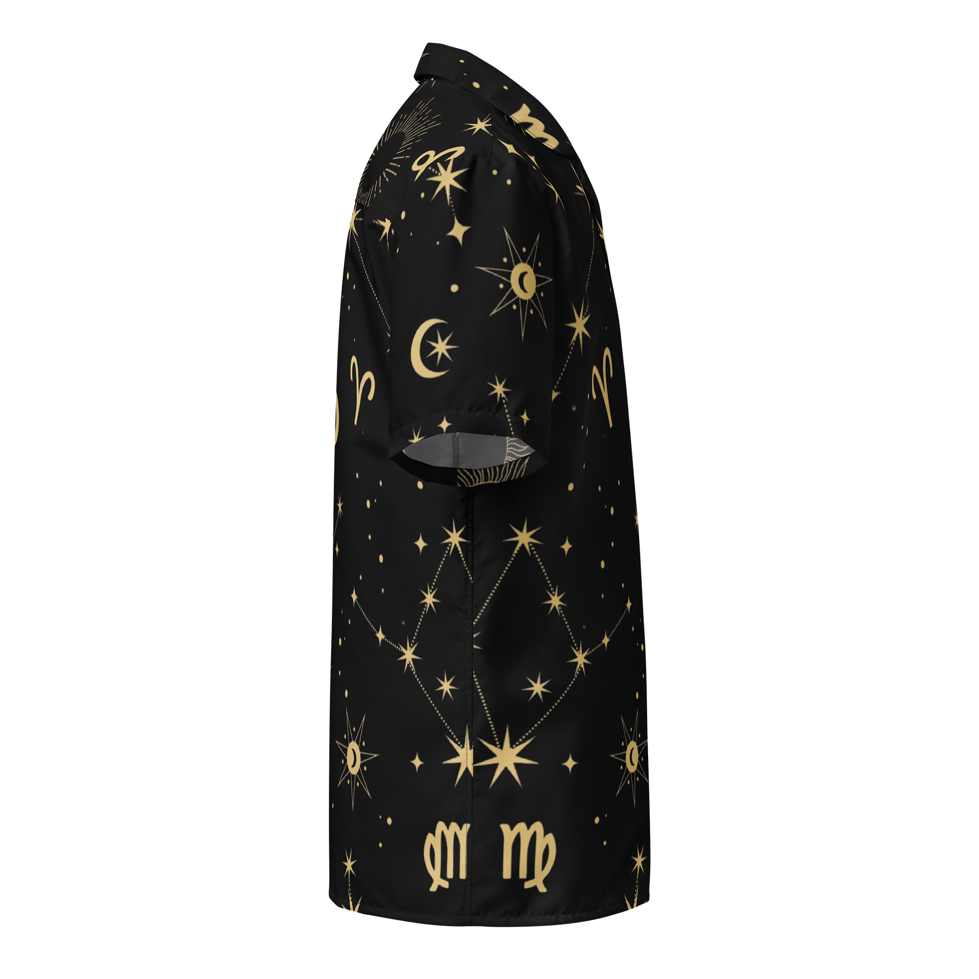 Celestial Zodiac Gold Print Hawaiian Shirt product image (4)