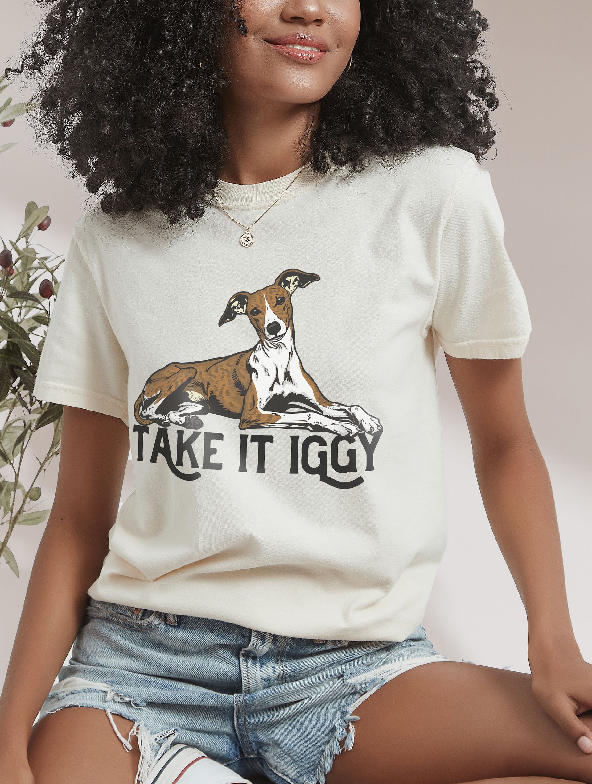 Take It Iggy T-Shirt of an Italian Greyhound (Brindle) | Funny T-Shirt for Iggy Paw-rents product image (16)
