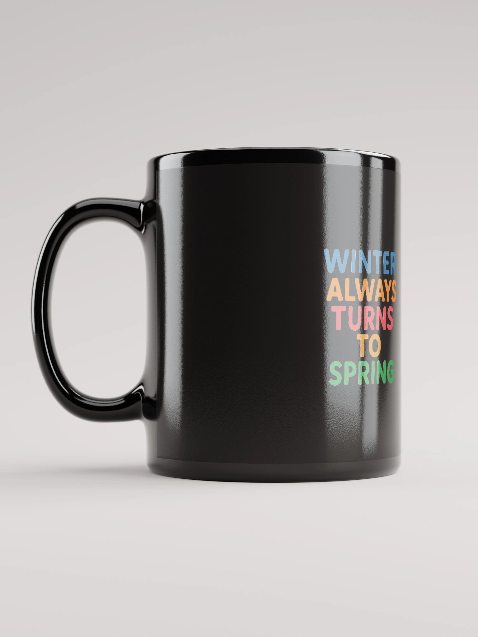 Winter Always Turns to Spring – Nichiren Buddhism Black Glossy Mug (11oz/15oz) product image (6)