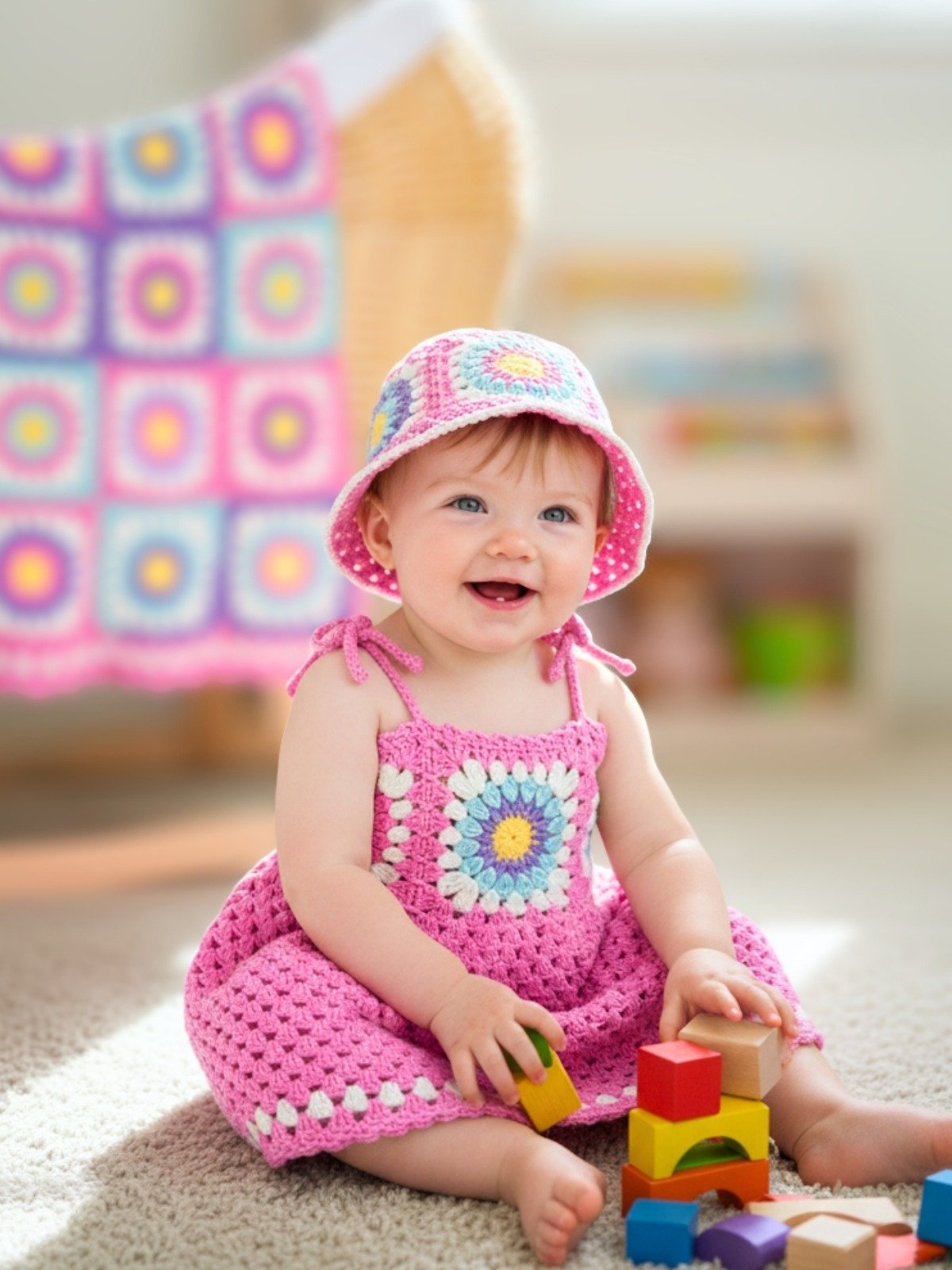 Delightful Days Dress | Crochet Sunburst Granny Square Dress Pattern | Baby to Kids Sizes 0-10 | PDF Pattern product image (10)