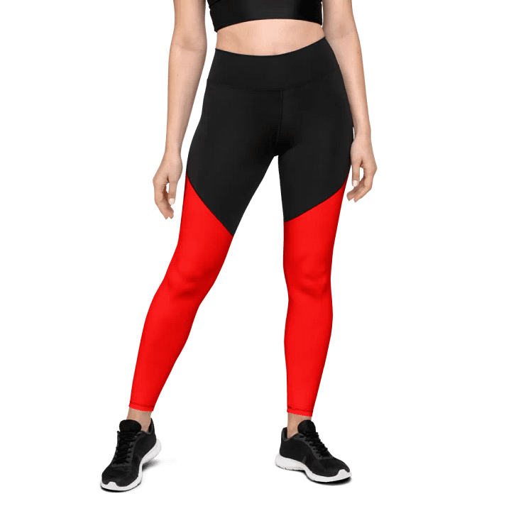 Plain Color Red Sports Leggings product image (1)