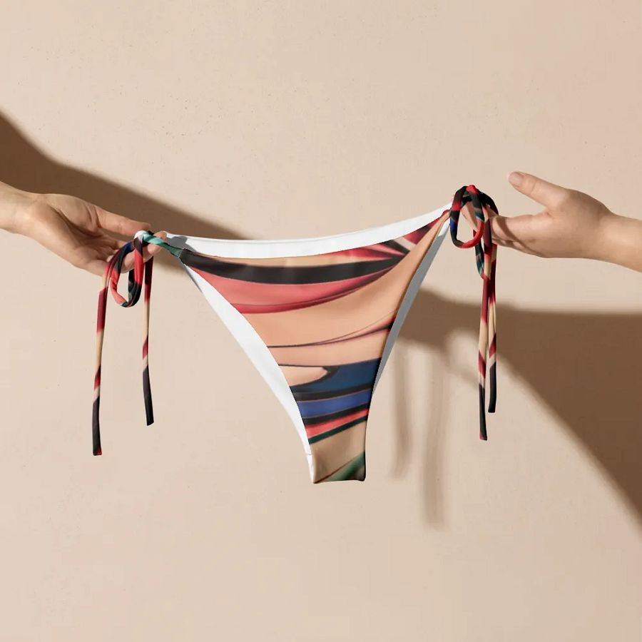TDS Music Recycled String Bikini Bottom in Abstract Colors (2XS-6XL) product image (7)