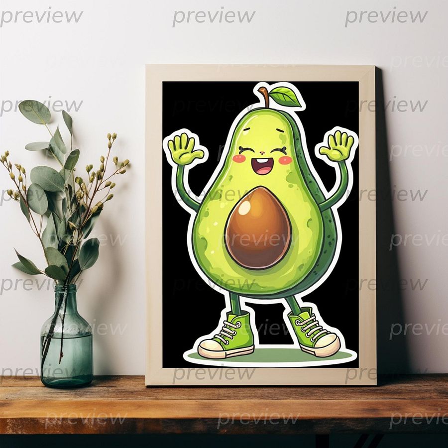 Happy Avocado Clip Art Bundle product image (6)
