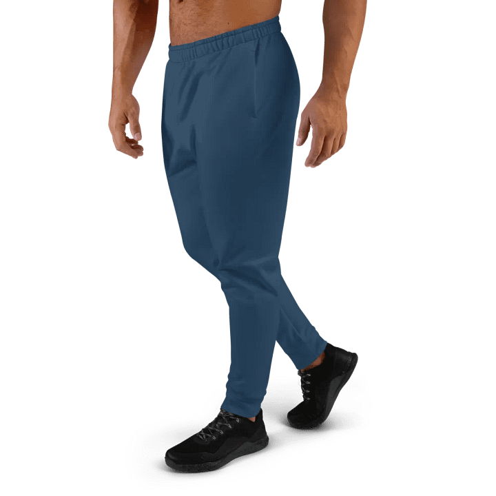 Plain Dark Bluish Gray Light Summer Recycled Polyester Premium Men's Joggers by Treasure Pie product image (2)