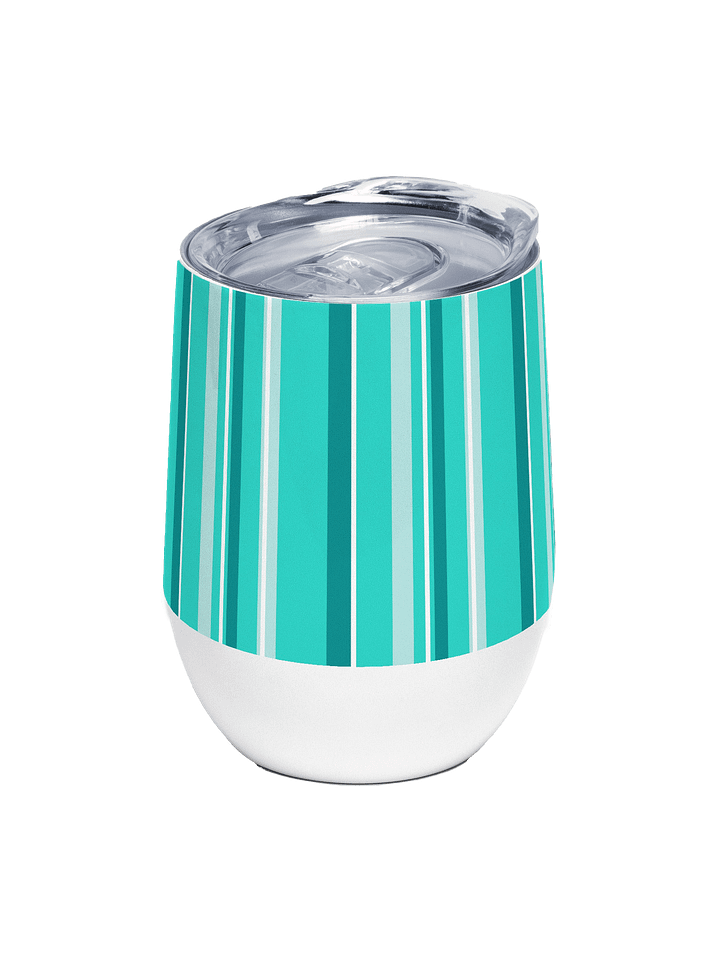 Party Time! Teal Stripe Wine Tumbler product image (1)