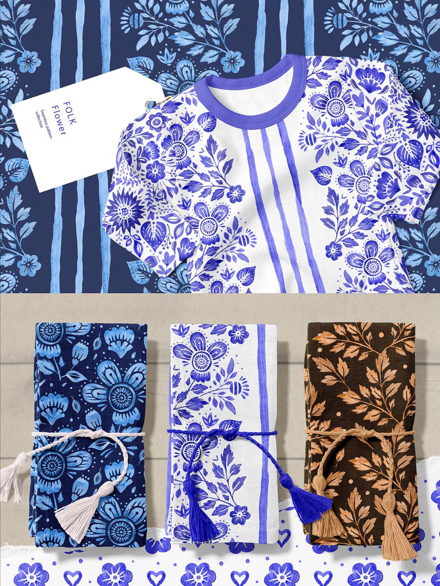 Folk Florals Seamless Patterns product image (6)