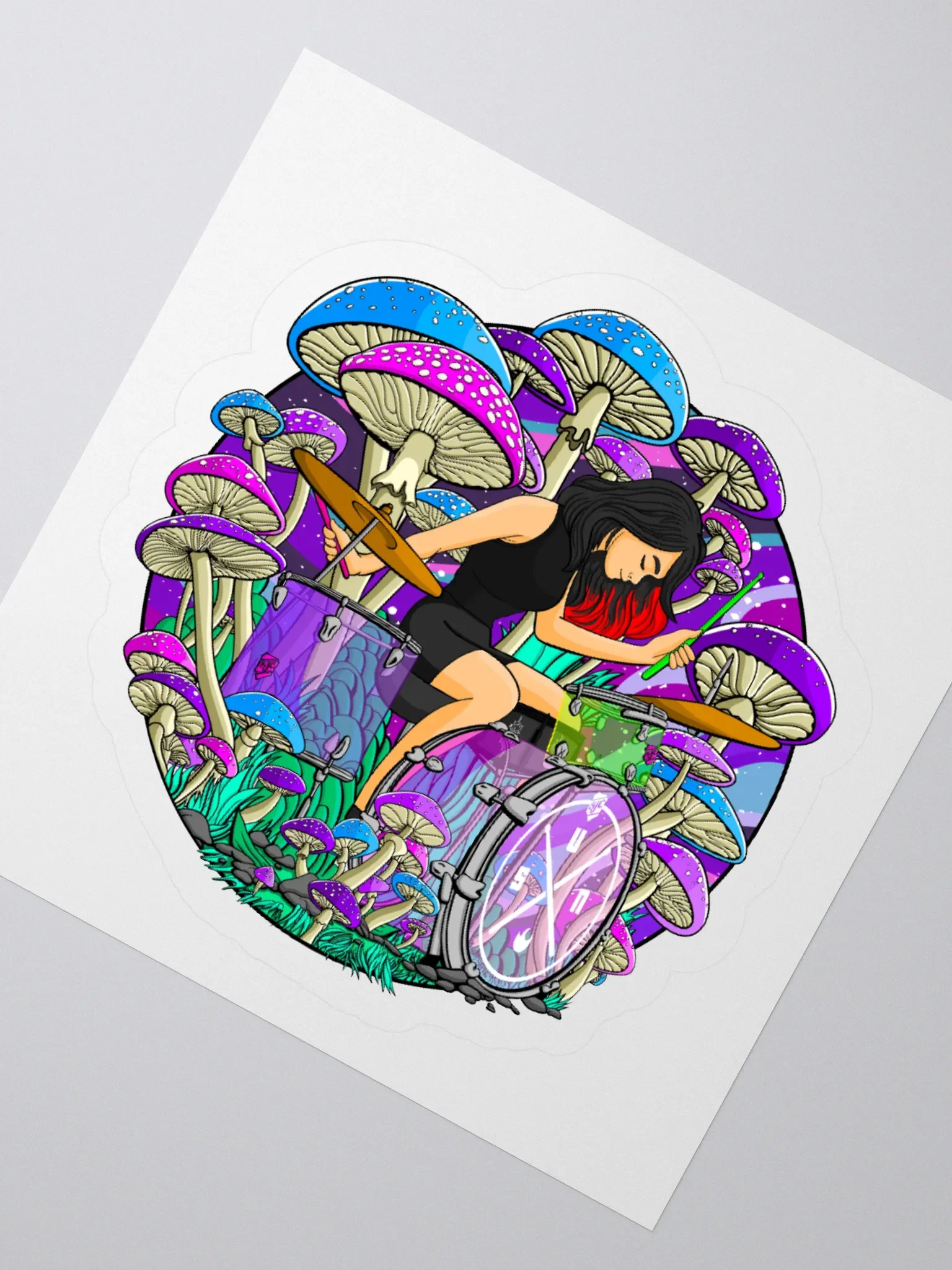 Mushroom Drummer Sticker product image (4)