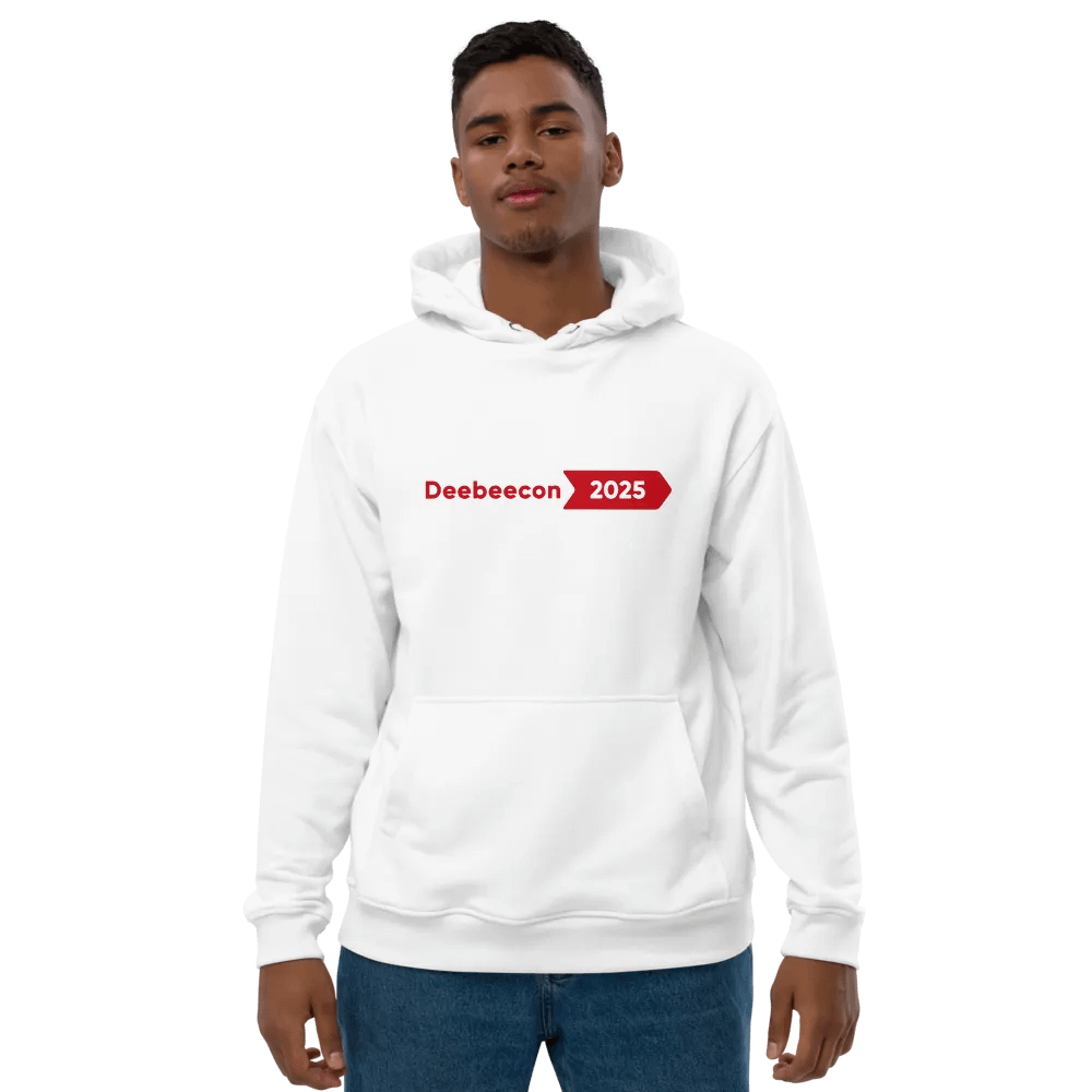 Official ECO Friendly DeeBeeCon 2025 Hoodie (WHITE) product image (2)