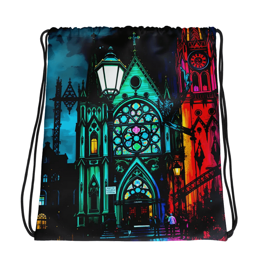 Gothic Cathedral Dreams Drawstring Bag product image (1)
