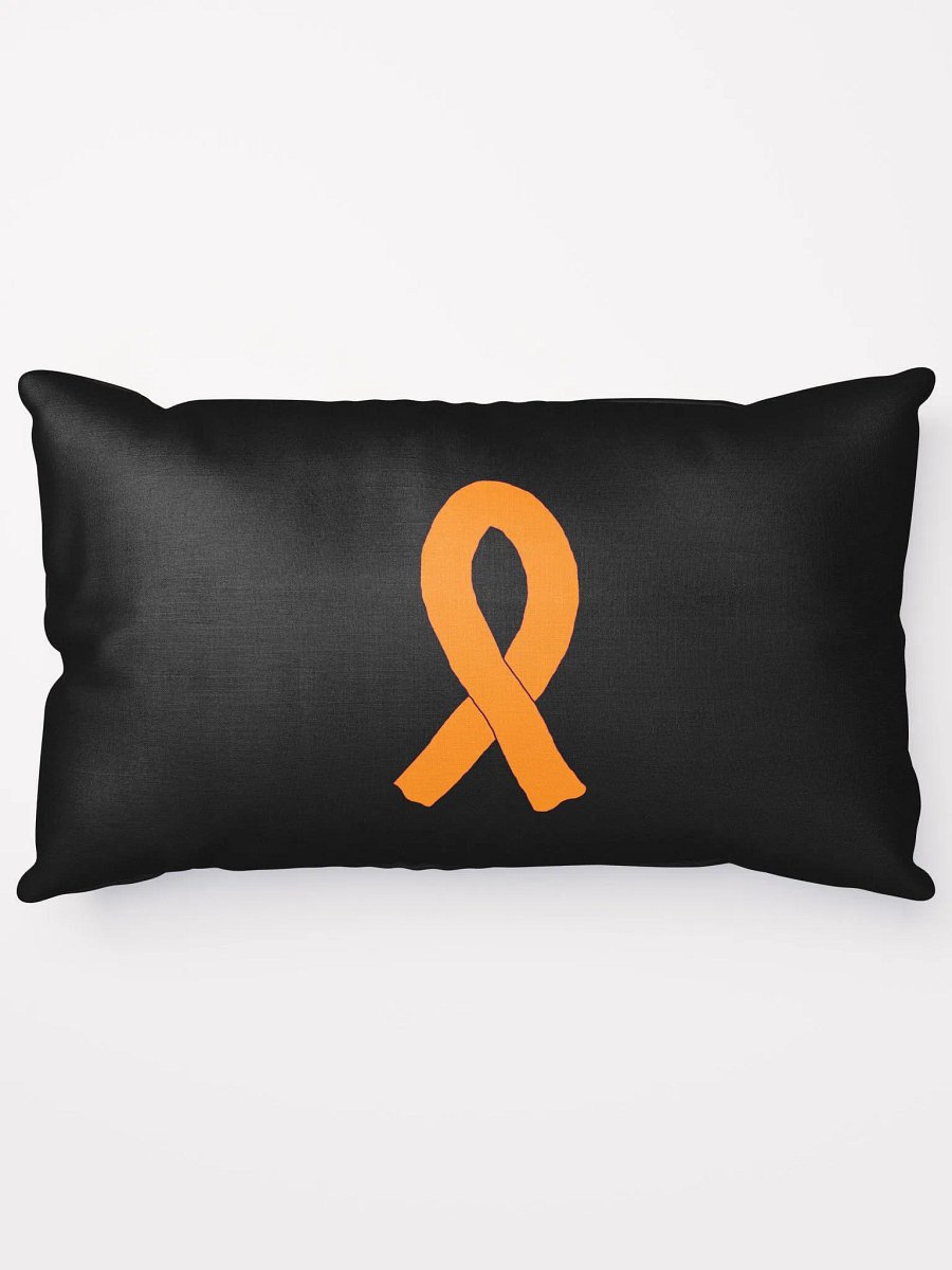 White HApex Gear White Logo Cancer Awareness Orange Ribbon. Black Basic Pillow product image (5)