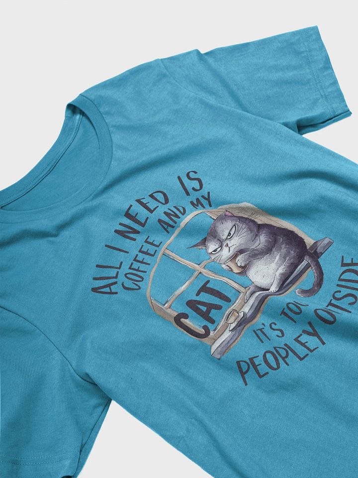 All I Need Is Coffee and My Cat T-Shirt – Funny Anti-Social Design product image (2)