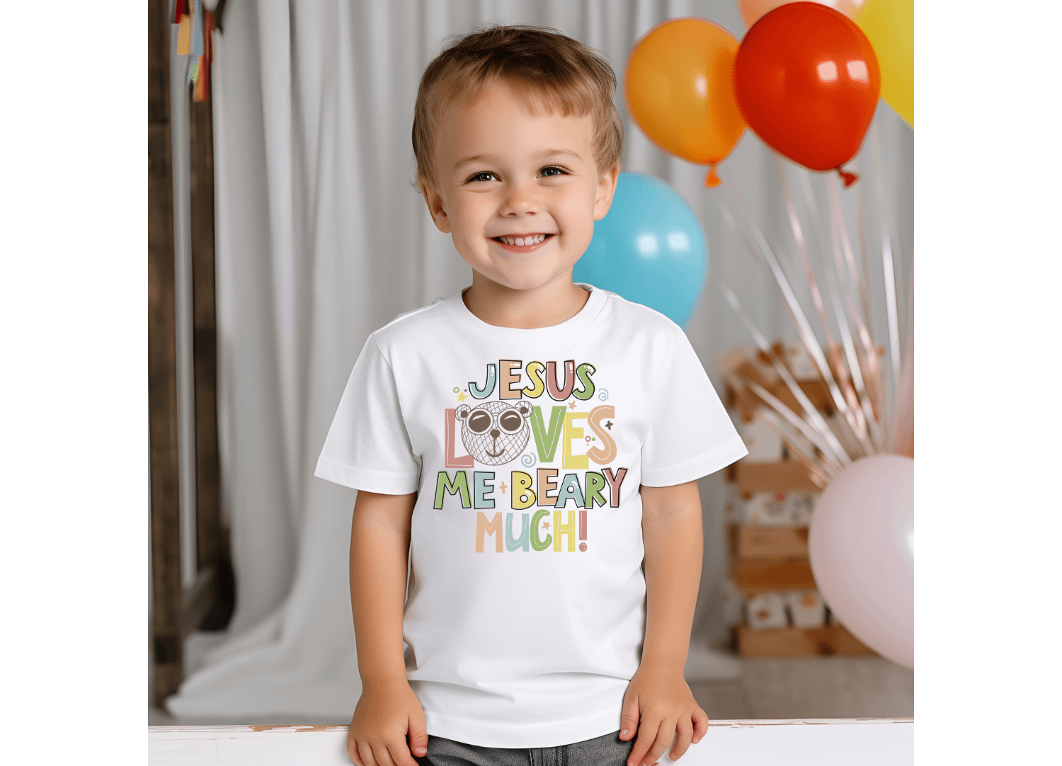 Jesus Loves Me Beary Much Toddler T-Shirt product image (2)