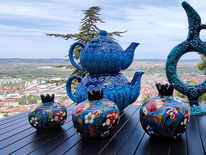 Ceramic turquoise teapot — handmade pottery, handmade ceramic product image (2)