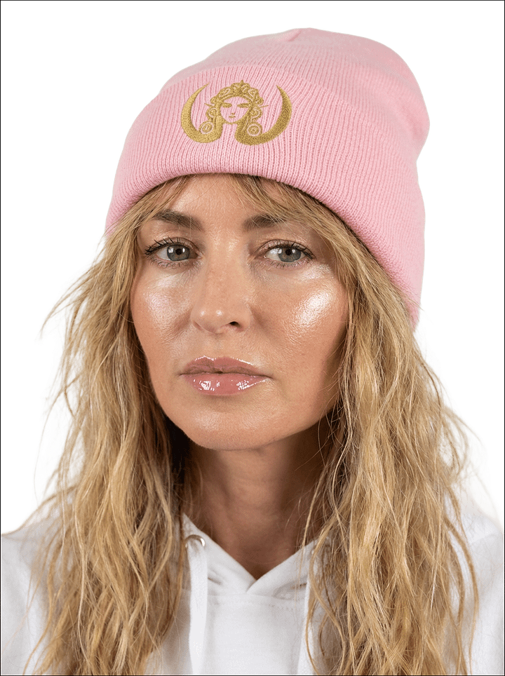 CIRCEMOON Rose Quartz Emblem Beanie - pink and gold product image (1)