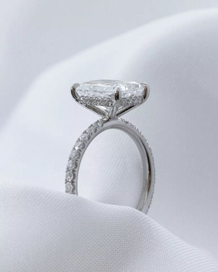 2.00Ct Radiant Cut Simulated Diamond Engagement Wedding Ring 14k White Gold Over product image (2)