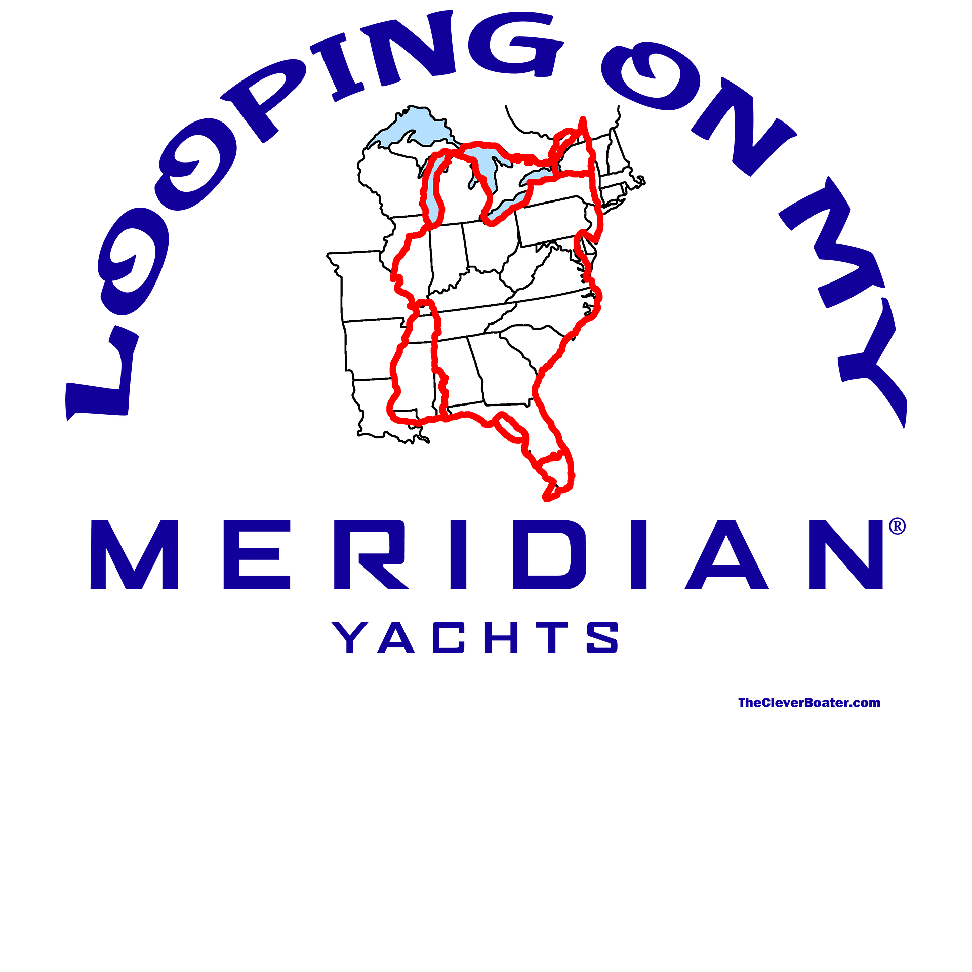 Looping On My Meridian - T-Shirt - Light Shirt w/Blue Logo product image (5)