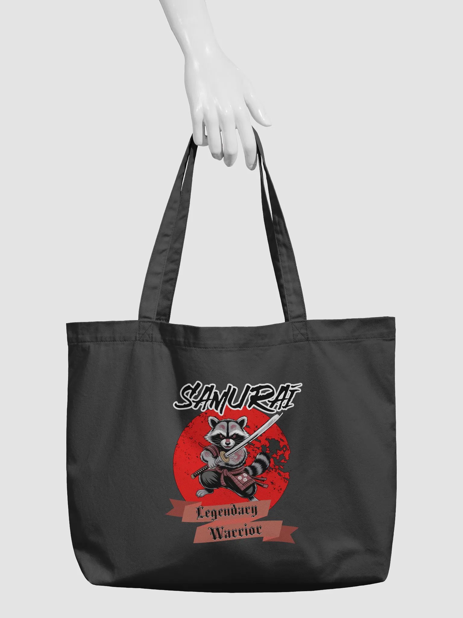 Samurai Legendary Warrior Raccoon Eco Tote Bag product image (3)