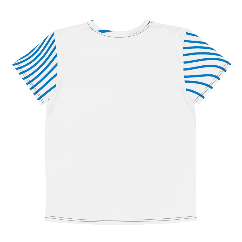 KIDS- GIRL TEE -Blue Groovy line with Unicorn design- All-Over Print Youth Crew Neck T-Shirt product image (3)