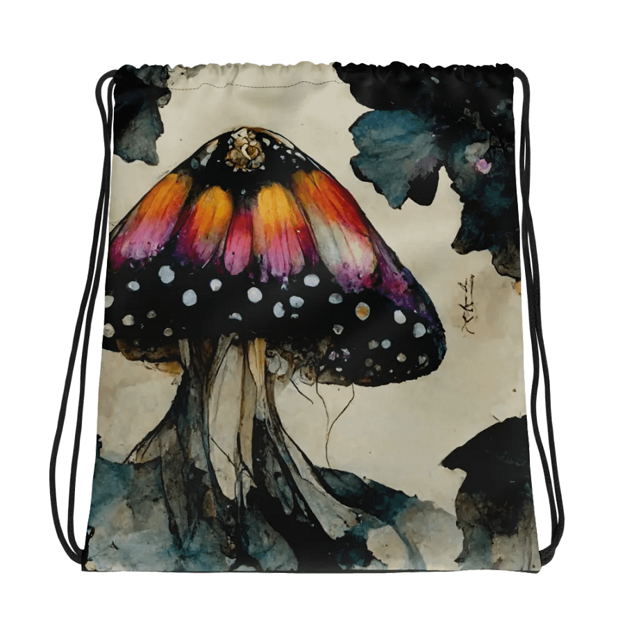 Enchanted Mushroom All-Over Drawstring Bag product image (1)