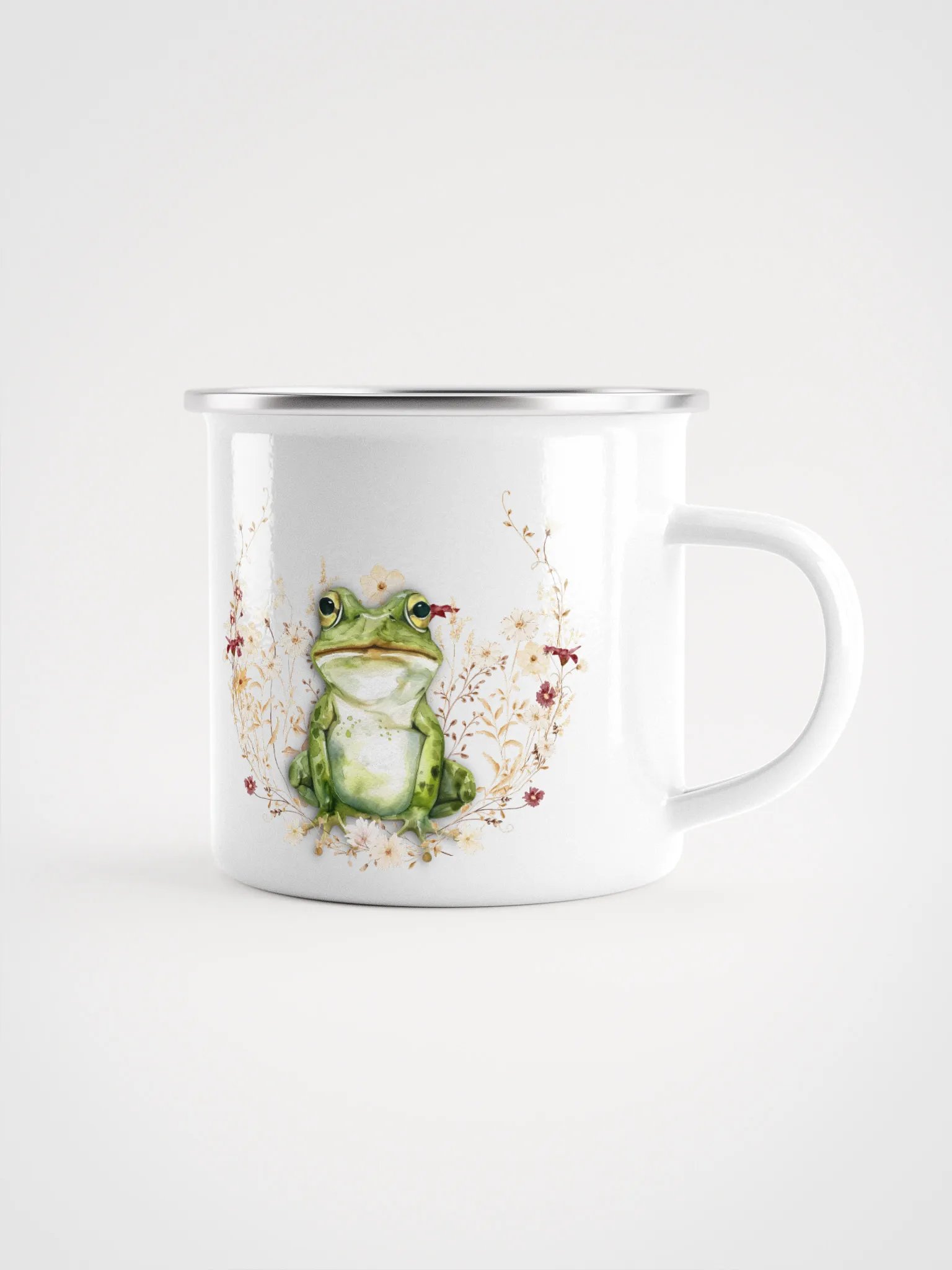 Whimsical FROG Enamel Mug - Emaille Tasse für Froschfans und Prinzessinnen product image (2)
