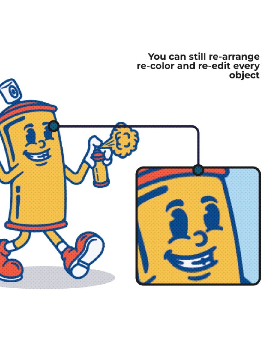 Retro Spray, Soap, Trashcan Character Illustration product image (5)